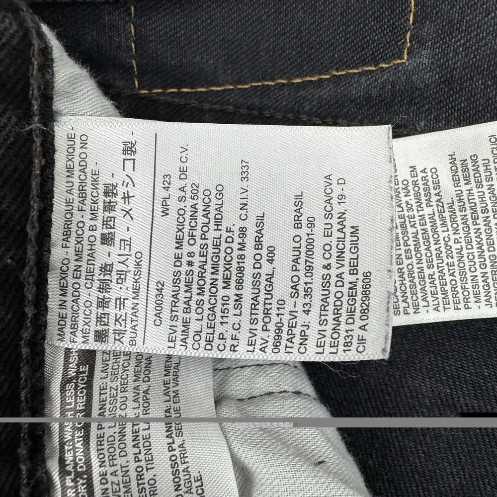 Levi's 501 Original Jeans Men's W33 L32 Black Button Fly Straight Leg Denim